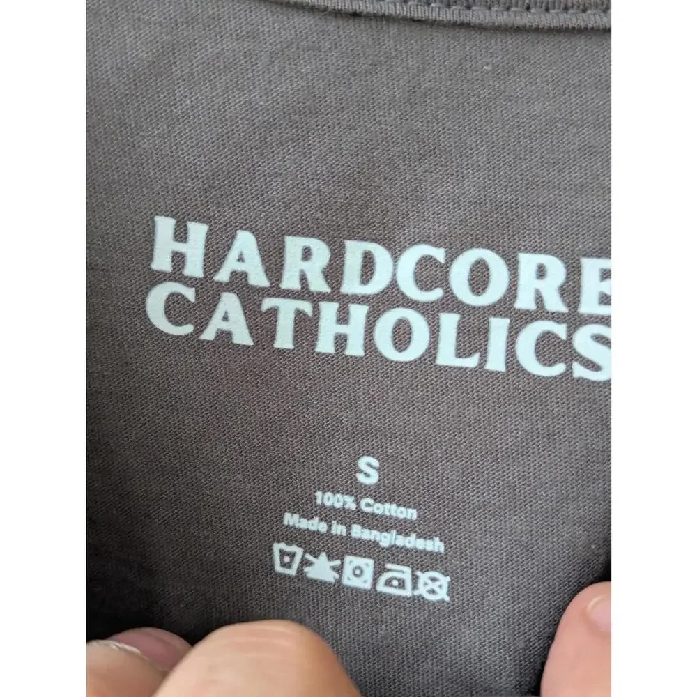 Hardcore Catholics 8675309 Parody Jenny Tee S Gray Jesus God Tommy Tutone band - Picture 4 of 6